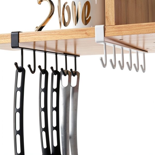 Mug Hooks Under Cabinet – Nail‑Free Hanging Rack for Cups and Utensils-3