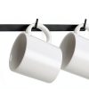 Metal Coffee Mug Rack Wall Mounted Dahey Set of 2 with 8 Hooks Black-3