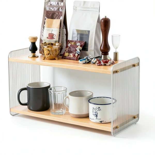 Matcha Whisk Set Organizer by MADHOLLY 2‑Tier Pine Wood Station-3