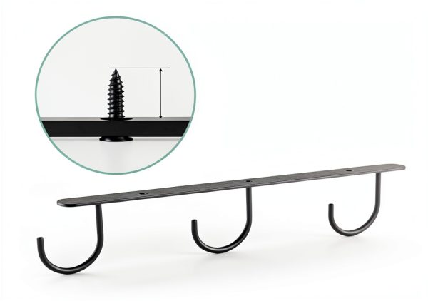 Mug Hooks Under Cabinet 3 Pack by Ahardaim Black Iron Organizer-1