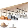 Mug Hooks Under Cabinet 3 Pack by Ahardaim Black Iron Organizer-2
