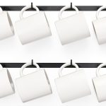 Metal Coffee Mug Rack Wall Mounted Dahey Set of 2 with 8 Hooks Black-0