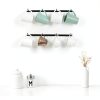 Metal Coffee Mug Rack Wall Mounted Dahey Set of 2 with 8 Hooks Black-1