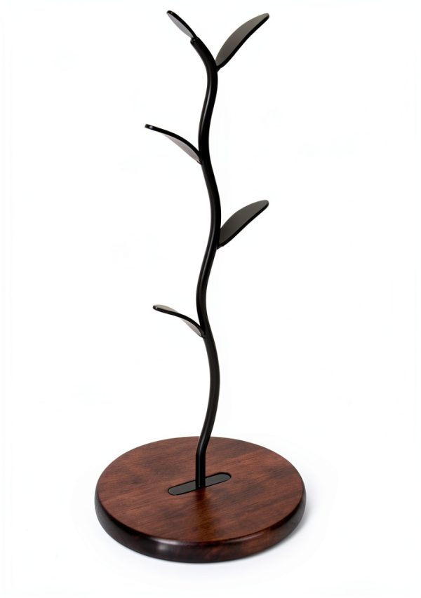 Coffee Mug Holder SASIDO Countertop Mug Tree with Iron Wood Leaf-4