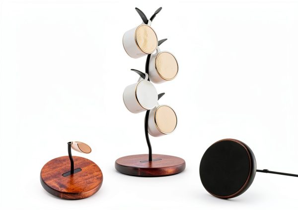 Coffee Mug Holder SASIDO Countertop Mug Tree with Iron Wood Leaf-5