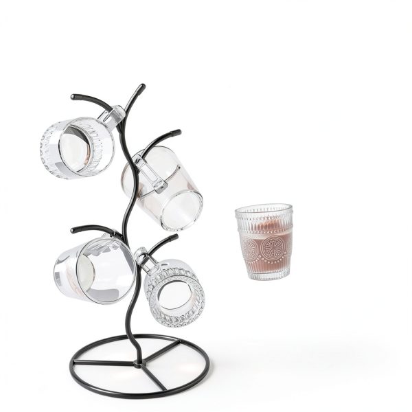 2 Pack Mug Holder, Metal Coffee Mug Holders Tree, Decorative Mug Rack, Mug Cup Tree for Kitchen Decor Organizer, Black-4