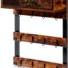 Coffee Mug Holder YINMIT Wall Mounted 12 Hook Organizer with Top Shelf-7