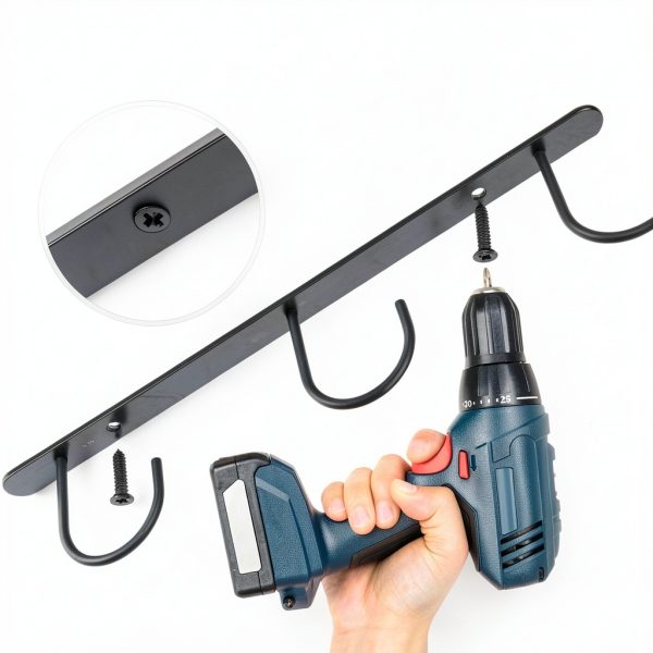 Mug Hooks Under Cabinet 3 Pack by Ahardaim Black Iron Organizer-5