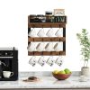 Coffee Mug Holder YINMIT Wall Mounted 12 Hook Organizer with Top Shelf-2