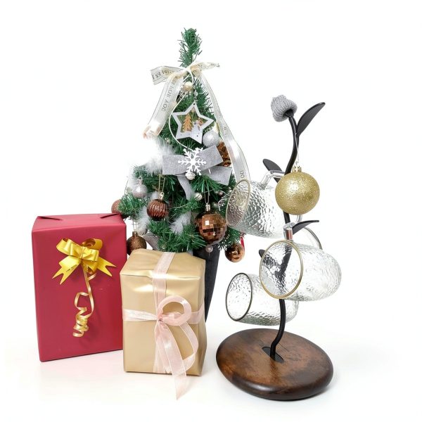 Coffee Mug Holder SASIDO Countertop Mug Tree with Iron Wood Leaf-3