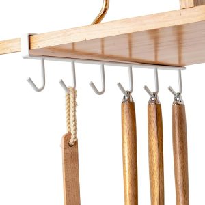 Mug Hooks Under Cabinet – Nail‑Free Hanging Rack for Cups and Utensils-0