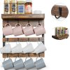 Coffee Mug Rack OROPY Wall Mounted Rustic Wood with 12 Hooks and Shelf-3