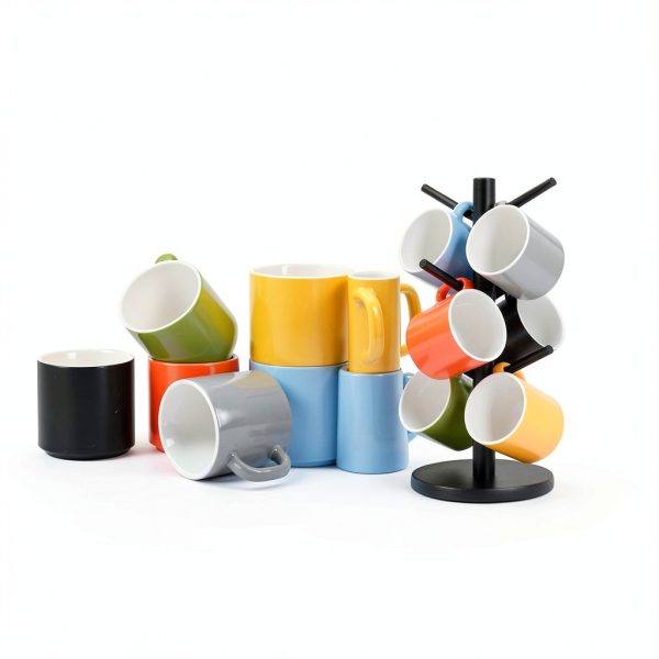 Mug Holder Tree Fertoriy Wood Cup Stand with Thick Non‑Slip Base-3