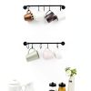 Mug Holder Mkono Wall Mounted Metal Rack with 10 Hooks Set of 2 Black-2