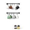 Mug Holder Mkono Wall Mounted Metal Rack with 10 Hooks Set of 2 Black-1