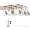 Under Cabinet Mug Hooks DEPAOTLUX 9 Hook Black Iron Rack Dual Install-0