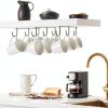 Under Cabinet Mug Hooks DEPAOTLUX 9 Hook Black Iron Rack Dual Install-1