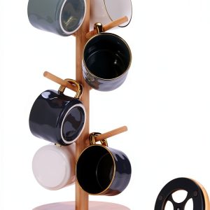 Mug Holder Tree 360° Rotated Bamboo Mug Rack by Krispmaild Extra Large-0