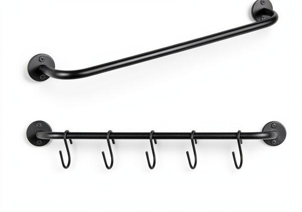 Mug Holder Mkono Wall Mounted Metal Rack with 10 Hooks Set of 2 Black-5