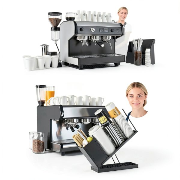 Dunatou Cup and Lid Holder Adjustable 4-Compartment Organizer - Black-5
