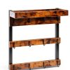 Coffee Mug Rack OROPY Wall Mounted Rustic Wood with 12 Hooks and Shelf-4