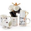 Bamboo Mug Holder, 6 Hooks Coffee Mug Holders Tree, Decorative Mug Racks for Counter, Non-Slip Coffee Mug Cup Tree-2