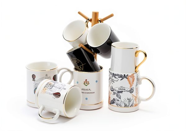 Bamboo Mug Holder, 6 Hooks Coffee Mug Holders Tree, Decorative Mug Racks for Counter, Non-Slip Coffee Mug Cup Tree-2
