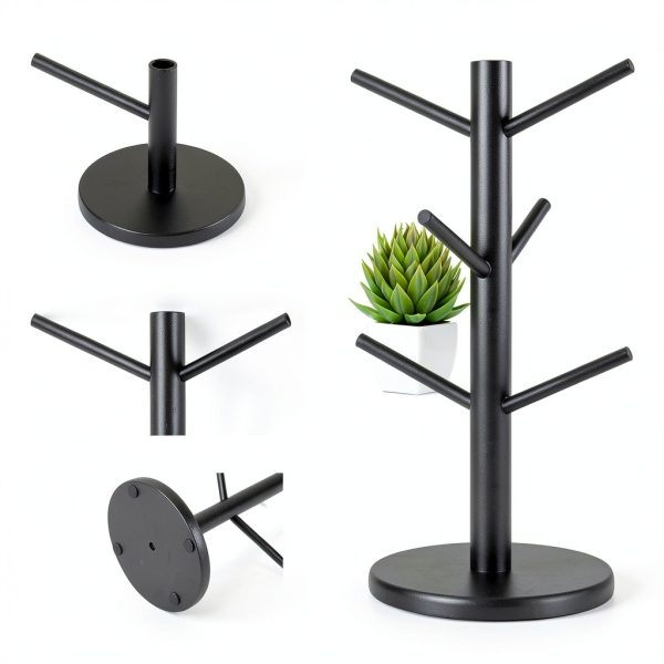Mug Holder Tree Fertoriy Wood Cup Stand with Thick Non‑Slip Base-2