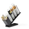Dunatou Cup and Lid Holder Adjustable 4-Compartment Organizer - Black-1