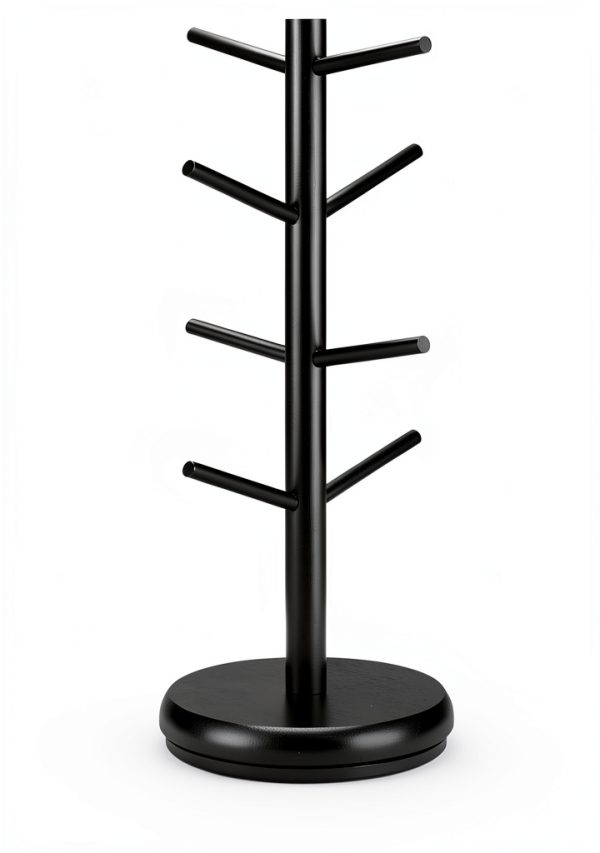 Coffee Mug Tree Rotatable 8-Hook Wooden Holder by Lorbro-4