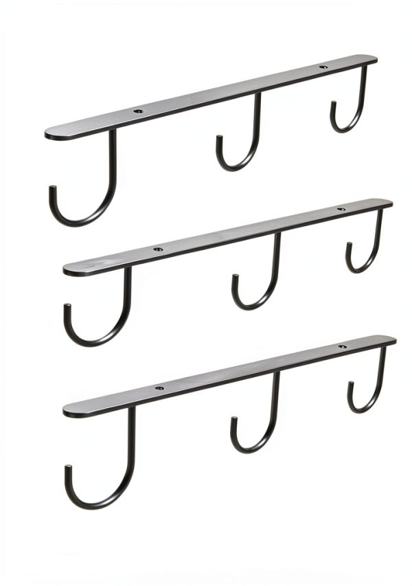 Under Cabinet Mug Hooks DEPAOTLUX 9 Hook Black Iron Rack Dual Install-5