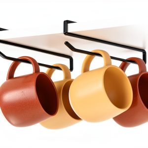 Coffee Mug Hanger xympo Clip On Shelf for Cabinets Steel Pack of 2-0
