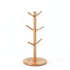Bamboo Mug Holder, 6 Hooks Coffee Mug Holders Tree, Decorative Mug Racks for Counter, Non-Slip Coffee Mug Cup Tree-5
