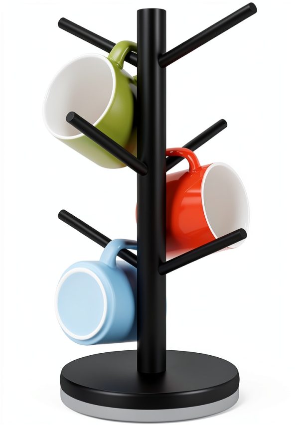 Mug Holder Tree Fertoriy Wood Cup Stand with Thick Non‑Slip Base-0