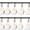 Mug Holder Mkono Wall Mounted Metal Rack with 10 Hooks Set of 2 Black-0