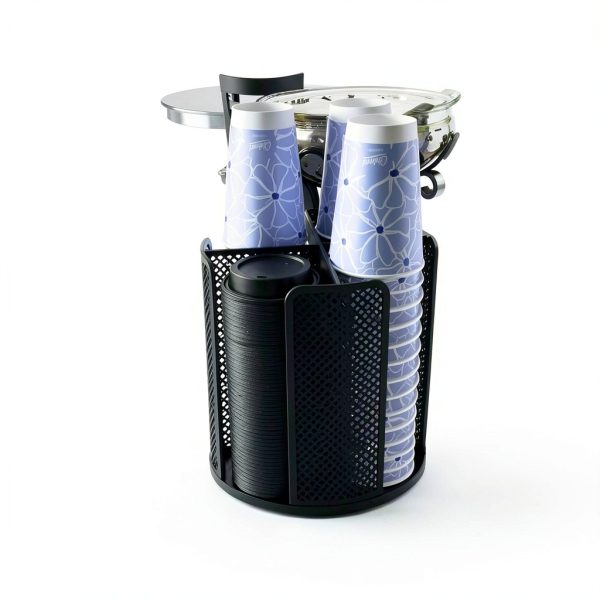 Coffee Cup Dispenser YTROG Rotating Cup & Lid Holder 3-16oz-2