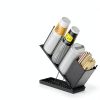Dunatou Cup and Lid Holder Adjustable 4-Compartment Organizer - Black-3