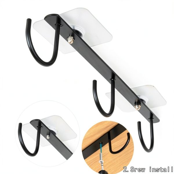 Under Cabinet Mug Hooks DEPAOTLUX 9 Hook Black Iron Rack Dual Install-4
