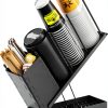 Dunatou Cup and Lid Holder Adjustable 4-Compartment Organizer - Black-7