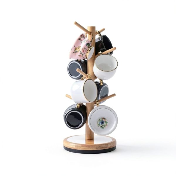 Mug Holder Tree 360° Rotated Bamboo Mug Rack by Krispmaild Extra Large-2