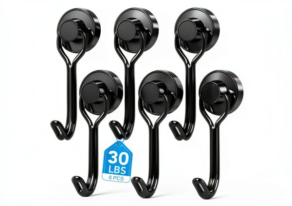 LOVIMAG Hooks, 30lbs+ Magnetic Magnet Hook 2026 Cruise Cabin Ship Essentials Heavy Duty Strong Refrigerator Fridge Hanging for Classroom Beach Vacation Kitchen Grills Home Mug Hanger (6 Pack)-0